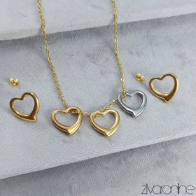 نیم ست مدل قلب سه رنگ 10075