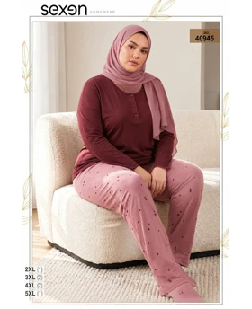 بلوز و شلوار بیگ سایز زنانه sexen کد 40945