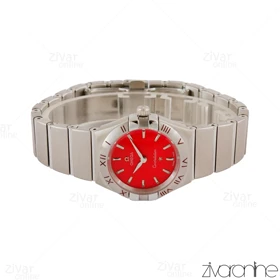 ساعت امگا کانسلیشن زنانه نقره ای ایندکس خطی صفحه قرمز 105229