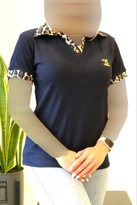 تیشرت یقه پلنگی 3093