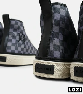 کفش اسنیکرزساق‌دار مشکی خاکستری Amiri Checkered
