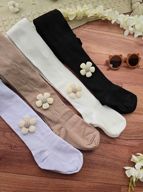 جوراب شلواری پاییزه گل‌دار