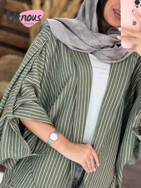 مانتو راه راه سرشونه سگک