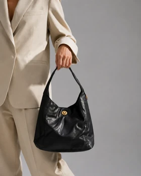 کیف دستی زنانه چرم مصنوعی دسته دار دیوید جونز DAVIDJONES (مشکی)