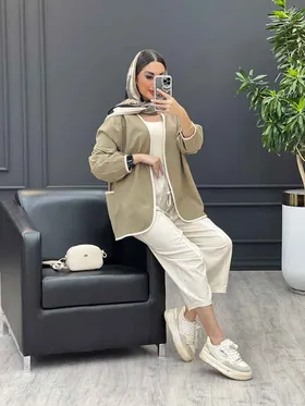 ست مانتو و شلوار مغزی دوزی
