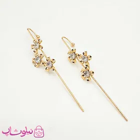 گوشواره دخترانه کراس ژوپینگ مدل سه گل (جفت)