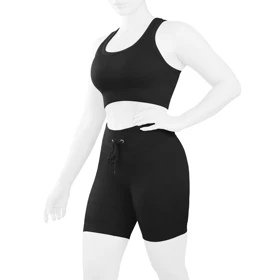 ست نیم‌تنه و کشاله بند ورزشی زنانه مدل YJ077 مشکی