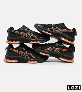 کفش کتانی مردانه مشکی نارنجی ASICS GORETEX مدل 5228