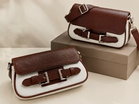 کیف دوشی زنانه چرم طبیعی گاوی مدل النسا74