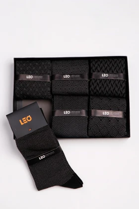پک جوراب ساق‌دار لئو Leo کد 8110 - جعبه 6 جفتی