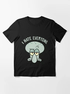 تیشرت Spongebob | تیشرت باب اسفنجی طرح I Hate Everyone کد 119561