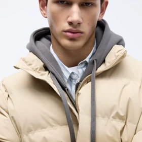 کاپشن پافر PULL&BEAR رنگ کرم