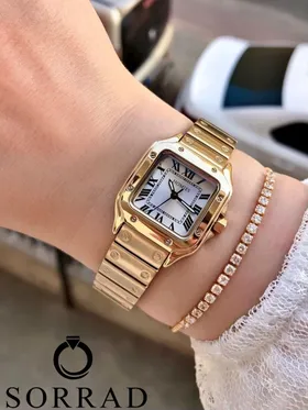 ساعت هومیس زنانه / ساده بند استیل صفحه مربع (اورجینال)