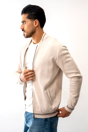 سویشرت بافت یقه خلبانی مردانه