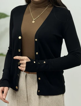 پلیور بافت جلودکمه پرواز (یقه هفت)(ایراد دار)