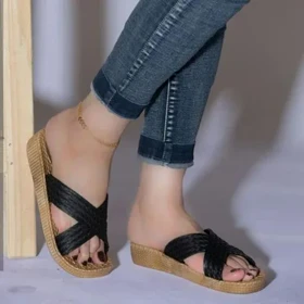 دمپایی زنانه پاپا مدل حصیری