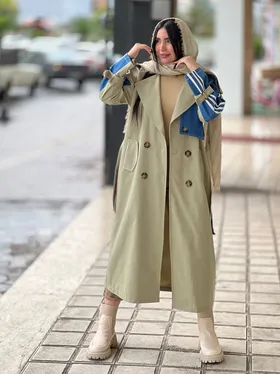 ترنچ کت ترکیبی جین کد 634