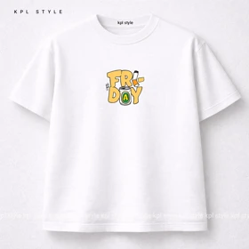تیشرت باکسی نخ پنبه با چاپ FRIDAY | ضد حساسیت | کد 1460