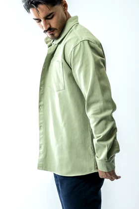 پیراهن آستین بلند برش‌دار کتان مردانه