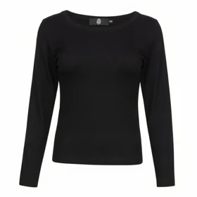 بلوز آستین بلند زنانه پپا مدل Roundneck رنگ مشکی