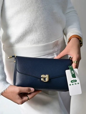 کیف دوشی زنانه بنو مدل زیوا کد BENO 4735 (سرمه ای)