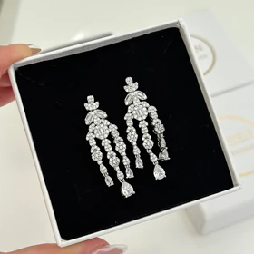 گوشواره آویز طرح جواهر کد 674