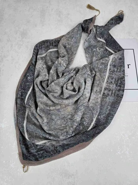 روسری نخی کلیشه طرح شالیزار کد 300
