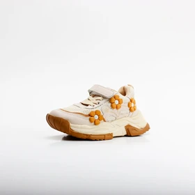 کفش اسپرت دخترانه نادر مدل گل (کرم)