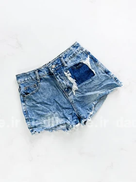 شورتک کوتاه جین پاچه ریش مدل دار