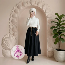 دامن کتان کجراه پرچین بلند در رنگبندی متنوع