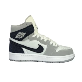 کتانی اسپرت مردانه مدل نایک ایرجردن1 ساق‌دار Nike Air jordan1 رنگ سفید طوسی کد 51489