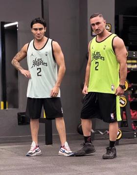 ست بسکتبالی لس آنجلس (Los Angeles) پارچه فلامنت سوزنی طرح آجری (8 رنگ)