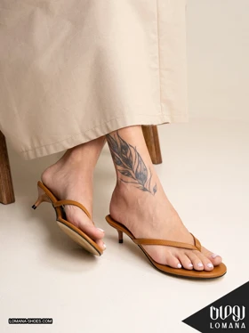 صندل پاشنه وارداتی لاانگشتی لومانا - کد 2806