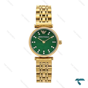 ساعت زنانه امپریو آرمانی مینی طلایی صفحه سبز Armani-6684-L