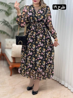 پیراهن حریر پایین چین 3442