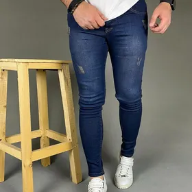 شلوار جین سرمه ای چرک کد A-39