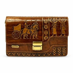 کیف چرم طبیعی مردانه مدل نگار طرح هخامنش کد 601110