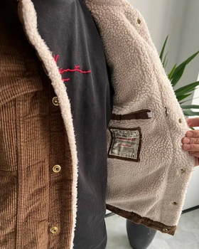 کاپشن کبریتی وارداتی CORDUROY قهوه ای