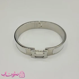 دستبند زنانه هرمس سفید نقره ای استیل قفل اورجینال کد 680