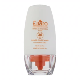 ضد آفتاب فیزیکال بی‌رنگ الارو Ellaro مدل Physical Fluid SPF30 مناسب پوست حساس حجم 50 میلی‌لیتر