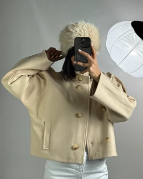 ترنچ کت یقه دکمه کد 100159 (استخوانی)