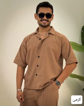 پیراهن مردانه لینن استین کوتاه_کد4385