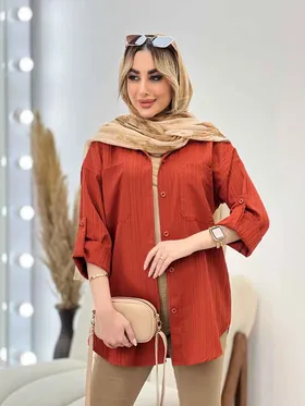 شومیز کراش آستین بند دار