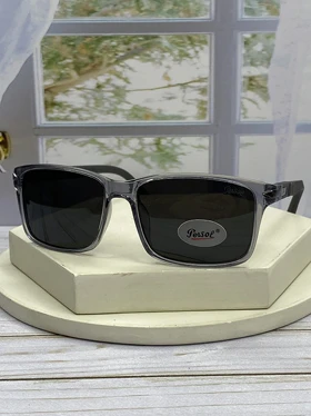 خرید عینک آفتابی پرسول مدل P6805 فریم کائوچو رنگ سورمه‌ای و نوک‌مدادی