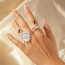 انگشتر فانتزی نقره‌ای زنانه کد 352