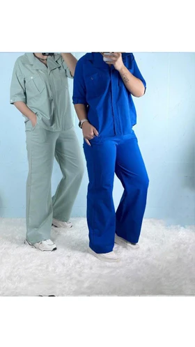 ست شومیز مانتویی و شلوار بگ 220093