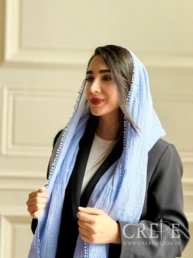 شال کتان دور دانتل