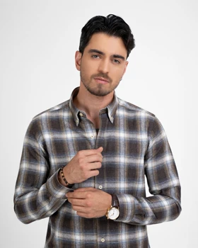 ام کی کالکشن پیراهن آستین بلند mk-5794-brown
