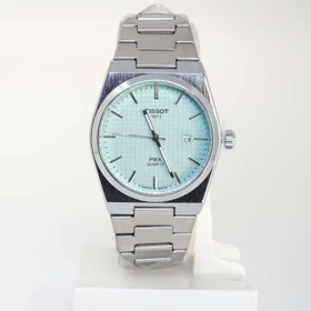 ساعت مچی مردانه تیسوت Tissot 1853 PRX تاریخ دار با ماندگاری رنگ بالا (آبی کمرنگ)