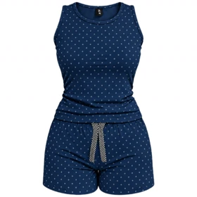 ست تاپ و شلوارک نخی آبی نفتی برند H&M مدل میکرو دش سایز S کد 3416
